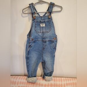OshKosh B'gosh 24 Month Light Blue Denim Overalls with Button Accents